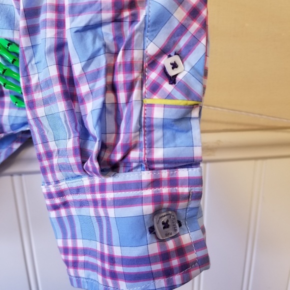 👔 Jeremy Argyle Plaid Button Down | Pink & Blue | L 🛍️ - Picture 4 of 7
